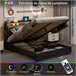 Cama con almacenamiento 200x140 Negro