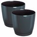 2x Maceta redonda de plastico Coubi Round P Grafito