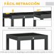 Mesa de Jardín Aluminio, Vidrio templado Outsunny 160x80 Negro