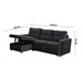 Sofá Cama Con Arcón y Chaise Longue Gris Claro