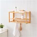 Estantería de pared Thyborøn con toallero y ganchos bambú Natural