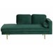 Beliani Chaise longue derecho Terciopelo MIRAMAS Verde Oscuro
