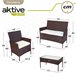 Conjunto muebles terraza sillones, sofá y mesa ratán Aktive Negro