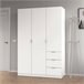 Armario 3 puertas efecto madera 135 Blanco