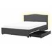 Beliani Cama con somier Poliéster MONTPELLIER 167x213 Gris Oscuro