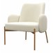 ALEX-Sillón de tela y metal Blanco