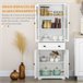 Alacena de Cocina MDF, Melamina de Madera, Vidrio HOMCOM Blanco
