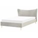 Beliani Cama con somier Terciopelo CHALEIX 168x212 Gris Claro