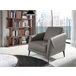 ANGEL CERDÁ Sillón moderno de piel Gris Oscuro