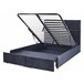 Beliani Cama con somier Terciopelo VERNOYES 148x214 Negro