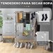 Tendedero Plegable ABS y Acero Inoxidable HOMCOM Gris