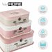 WELL HOME - Set de 3 maletitas infantiles, para niños Rosa