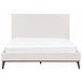 Beliani Cama con somier Terciopelo BAYONNE 171x212 Blanco/ Beige
