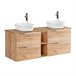 Conjunto mueble lavabo doble 2 nichos y columna April 140 Blanco