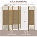 Biombo Bambú, Papel HOMCOM, hogar - decoración Marron