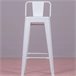 Taburete metálico industrial con respaldo bajo  - Bistro Blanco