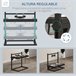 Comedero para Perros Acero, Metal PawHut Negro