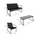 Acomoda Textil – Jardín Sofá + 2 Sillones + Mesa (4 Piezas) Negro