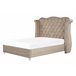 Beliani Cama con somier Terciopelo AYETTE 185x215 Beige