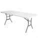 Mesa rectangular plegable blanco efecto granito LIFETIME 184 x 76 x 73,5 cm Blanco