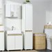 Armario de Baño Melamina de Madera, ABS kleankin, hogar - baño 30 Blanco