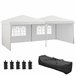 Carpa Plegable Acero, Tela Oxford Outsunny Blanco