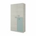 Armario 3 puertas efecto madera Gris