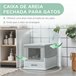 Caja de Arena PP PawHut, mascotas - accesorios para gatos Gris