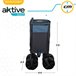 Carro plegable playa c/ruedas especial arena con carga 50 kg Aktive Negro