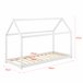 Cama infantil Netstal de madera pino Forma de casa 78x146 Blanco/ Beige