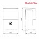 Deshumidificador, Ariston, Deos 21S, 21 litros,Vertical u Horizontal, Clase Energetica B Blanco/ Negro