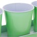 Bandeja y 3 cubos de metal verdes Verde