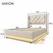 Cama individual de algodón con almacenaje 100x210 Beige