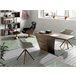 ANGEL CERDA Silla comedor giratoria tela beige Nogal