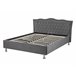 Beliani Cama con somier Terciopelo METZ 168x217 Gris Oscuro