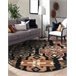 Alfombra de lana SUPERIOR circulo DIAS Étnico 135x135 Multicolor