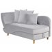 Beliani Chaise longue Terciopelo MERI Gris Claro