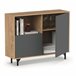 Aparador Anori con Patas para Salón Comedor Gris/ Madera