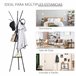 Perchero de Pie Metálico Metal, MDF HOMCOM Negro