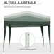 Carpa Plegable Tela Oxford, Acero Outsunny 295x295 Verde