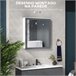 Armario con Espejo MDF, Vidrio kleankin, hogar - baño Blanco