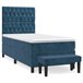 Cama box spring 100x200 Azul