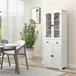 Alacena de Cocina MDF, Melamina de Madera, Vidrio HOMCOM Blanco