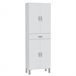 Armario baño Alan 4 puertas 1 cajón, Blanco brillo, 182 cm Blanco
