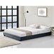 Corium Cama doble Masari con somier tapizado en piel sintética 186x214 Gris Oscuro