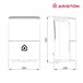 Deshumidificador, Ariston, Deos 16S, 16 litros, Vertical u Horizontal, Clase Energetica B Blanco Brillo