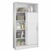 Armario Auxiliar Baño Multiusos 2 Puertas Correderas Blanco