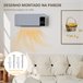 Calentador Eléctrico Pared ABS HOMCOM, hogar - climatización Gris