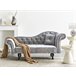 Beliani Chaise longue derecho Terciopelo LATTES Gris