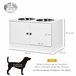Comedero para Perros MDF, Acero Inoxidable PawHut Blanco